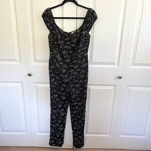 Farrow Black and White Floral Jumpsuit